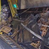 Les installations permettant aux trains de passer d'un tube à l'autre ont été fortement endommagées à la station de Faido